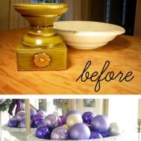 Christmas Ornament Bowl made from thrift store finds