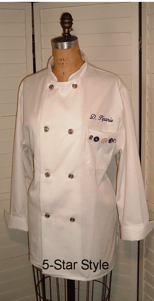 Food Lovers Gift Ideas. White chef's coat on a dress form.