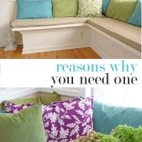 image showing finished banquette with copy on it that says - reasons why you need one