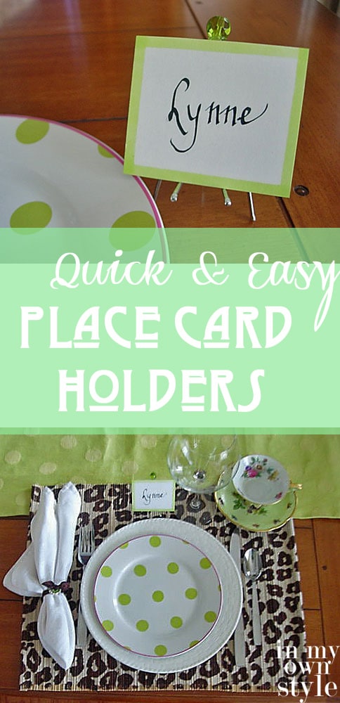 Quick & Easy Place Card Holders to Embellish your Brunch Table. Greet your guests in style with these cute mini easels.