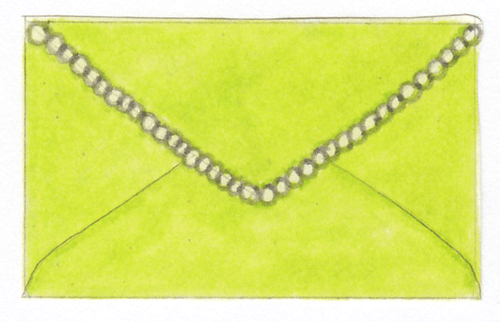 Green-beaded Beaded Edge Envelope