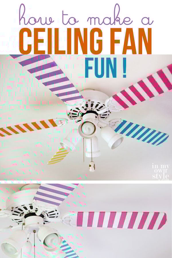 Painted stripes on plain white ceiling fan