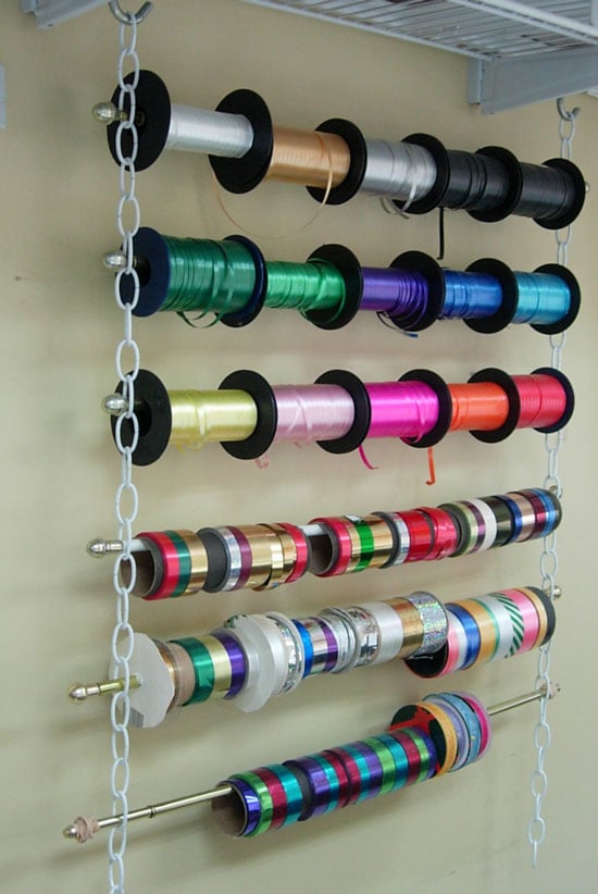 Ribbon Organizer for a Craft Room Wall