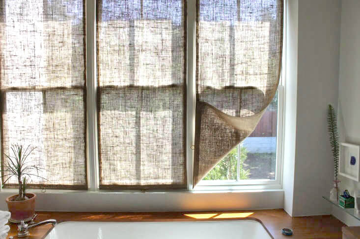 diy burlap window shades