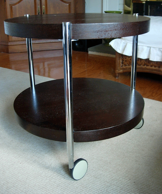 where can you buy a dark wood rolling table