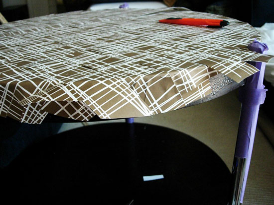step four on how do you decoupage a table