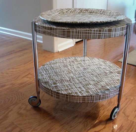 best images of a finished rolling decoupaged table