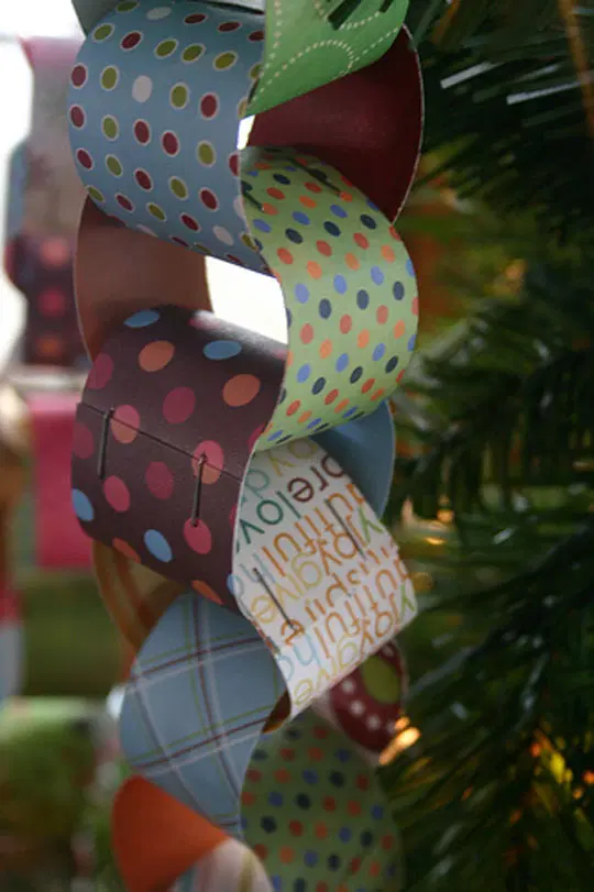 colorful scrap paper garland