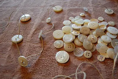 white button garland