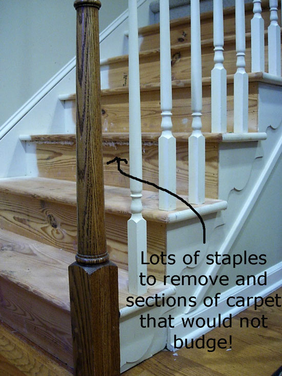 How to remove carpet from a staircase