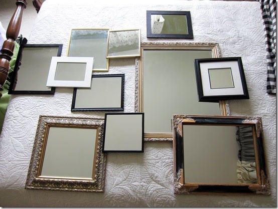 arrangement of mirrors for mirror gallery wall