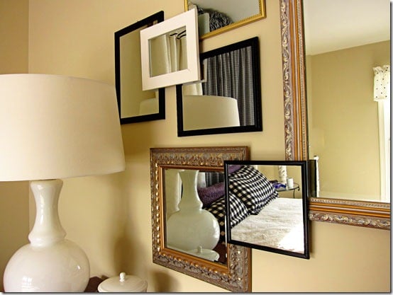 closer look at a mirror gallery wall
