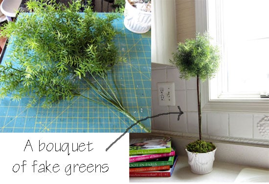 How to make fake topiary using artificial plants.