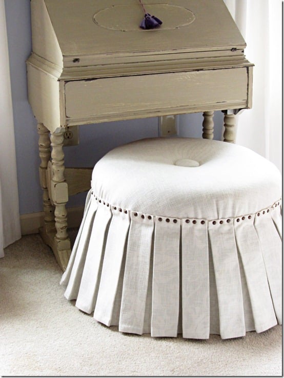 DIY made skirted round ottoman