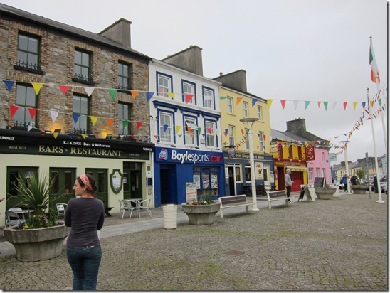 walking along a cobble stone street