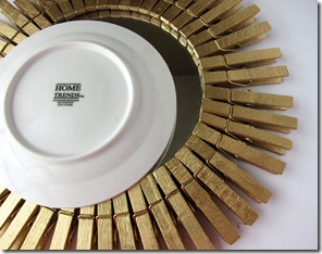 Plate on back of mirror