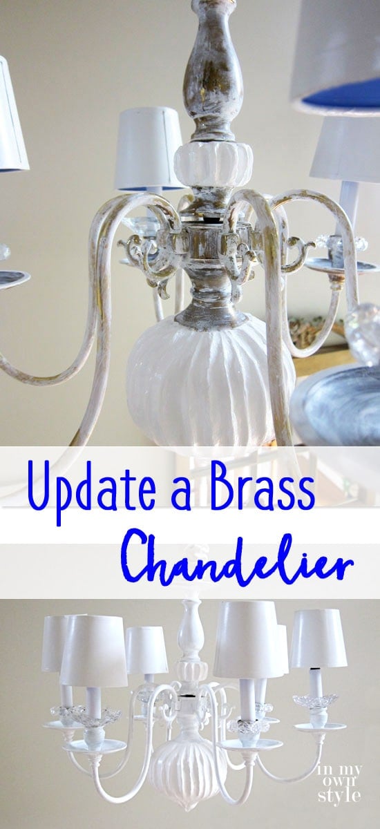 Update an old Brass Chandelier with spackle!