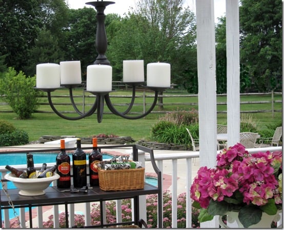 How to use thrift store finds to decorate your patio porch or deck.