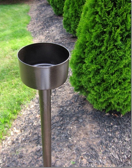 Spray-paint-tuna can lantern with-RustOleum Hammered Brown spray paint