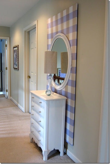 Fabric-on-wood-frame-wall hanging