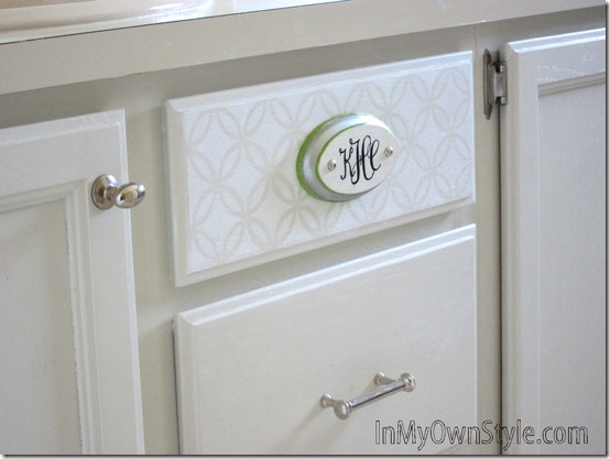 Monogrammed and Stenciled Bathroom-Cabinet - DIY Decorating Project