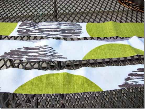 Cut-three-strips-from-fabric for decorating
