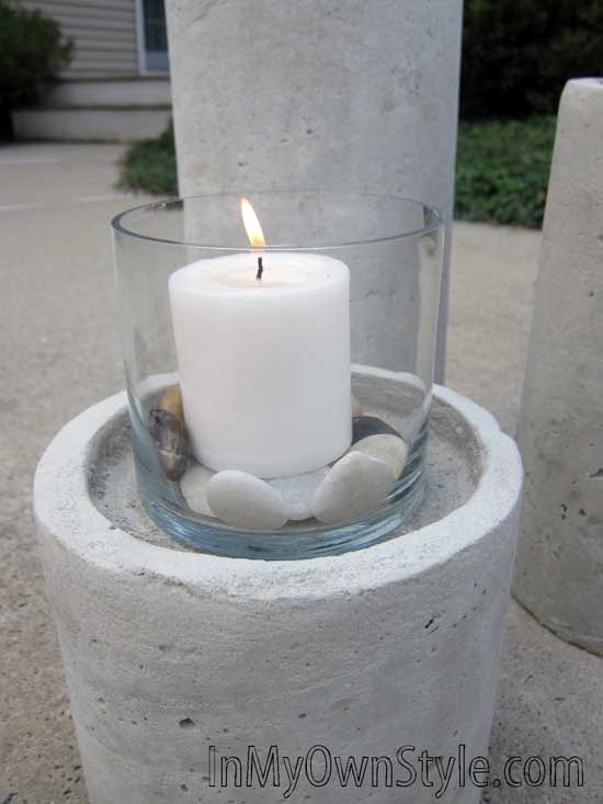 how to make a Restoration Hardware outdoor fire column knock-off. DIY lighting ideas that don't require and electrician. 