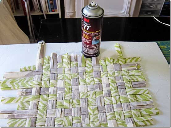 Spray-glue-onto-back-of-fab