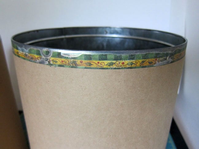 Cover tin with paper