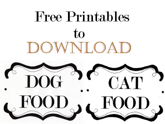 Free Printables-dog and cat food labels to-Download