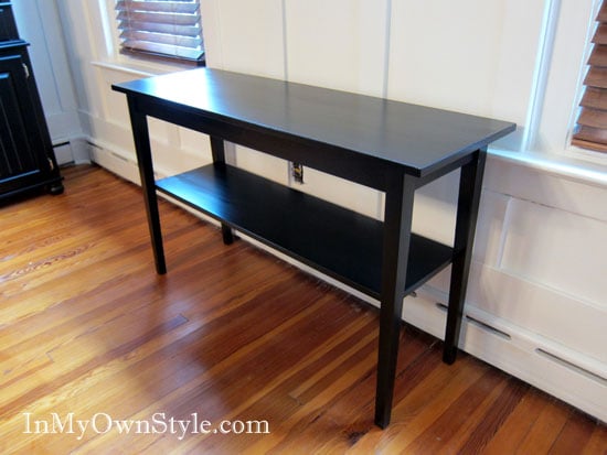 How-to-stain-furniture using solid color Polyshades black stain