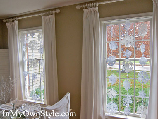 How to make a paper snowflake window treatment