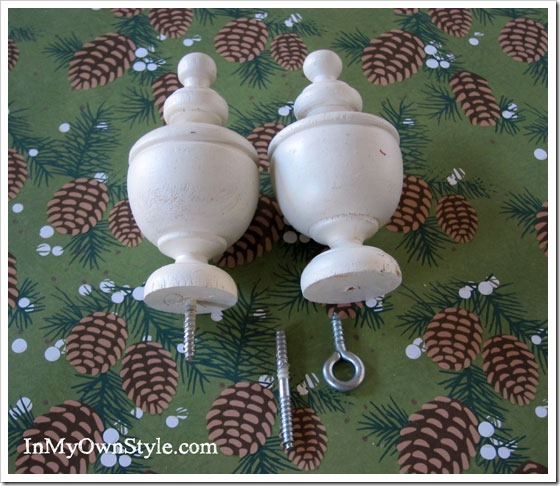 Handmade Chistmas Ornaments made using Curtain rod finials