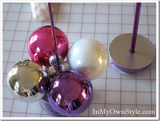 Tabletop Knitting Needle Ornament Tree instructions and tutorial