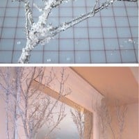 DIY sparkly glitter branches for holiday decorating. Fast and easy to amke using branches from you own yard. | InMyOwnStyle