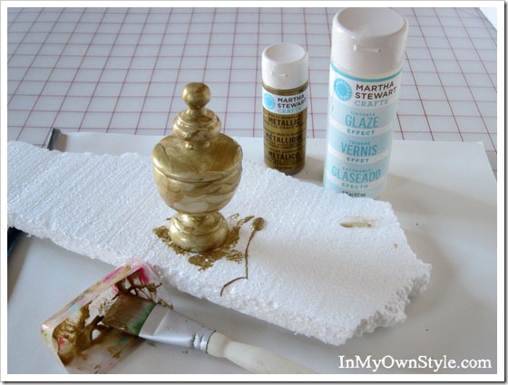 Hwo to make a Curtain rod finial into a Christmas Oranment