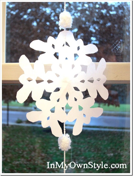 How to make a paper Snowflake window curtain