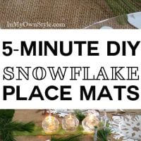 Holiday table setting idea. Make these snowflake place mats in less than 5 minutes. Christmas table setting ideas