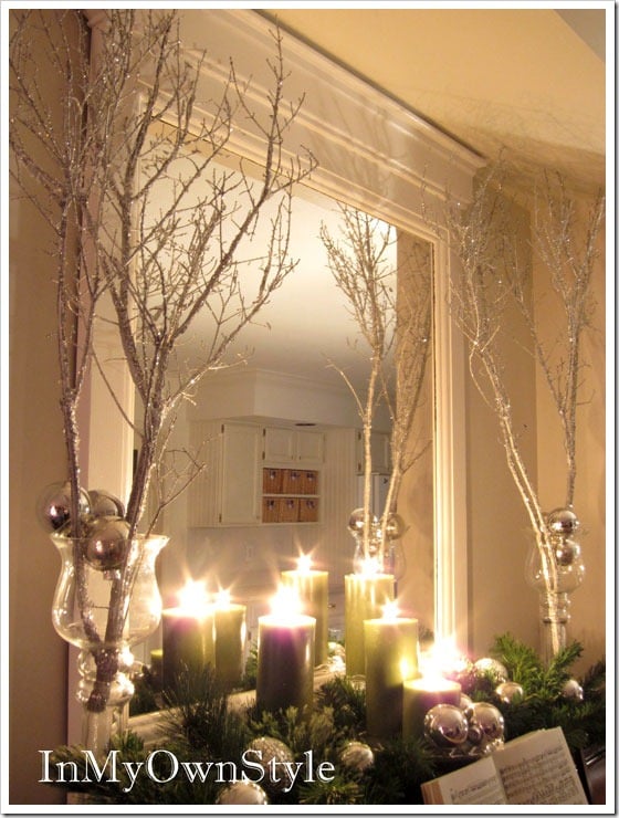 Spray-Painted-Tree-Branches Decorating Ideas for Christmas