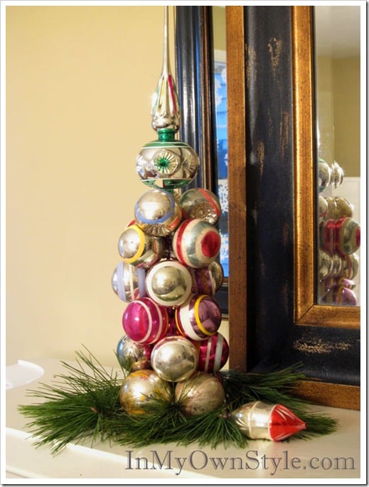 Vintage-Ornament Tree for Christmas Decorating