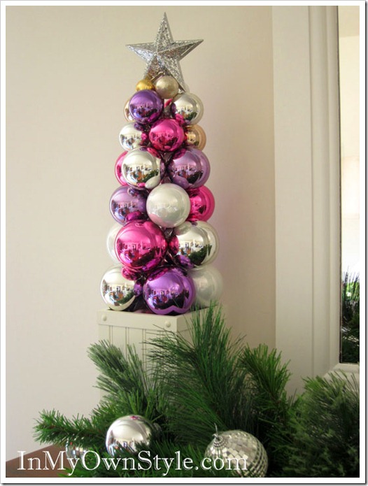 How to make a tabletop Ornament Tree using a knitting needle