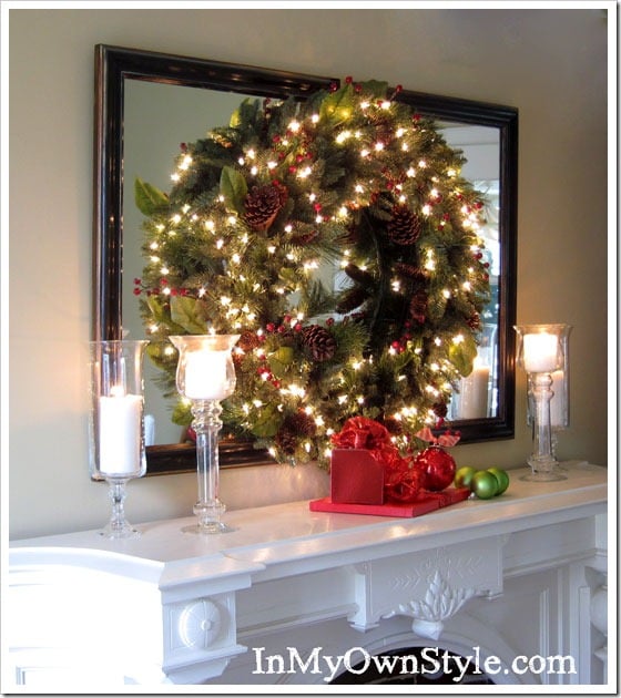 How to hang a wreath on a mirror