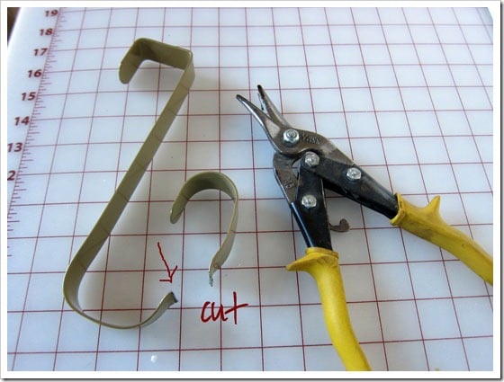 tin-snips to hang a wreath on a mirror