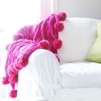 How to make large pom poms to go on a throw blanket or chair throw blanket.