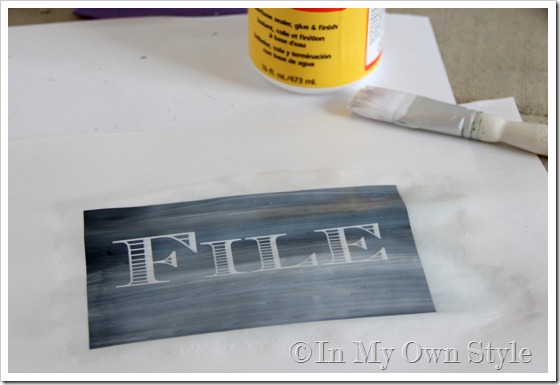 Add Mod Podge to the back of glass