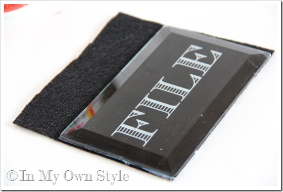 add felt to back of DIY glass paperweight