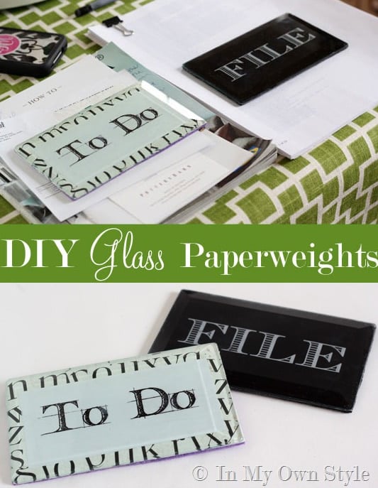DIY Glass Decoupage Paper Weights
