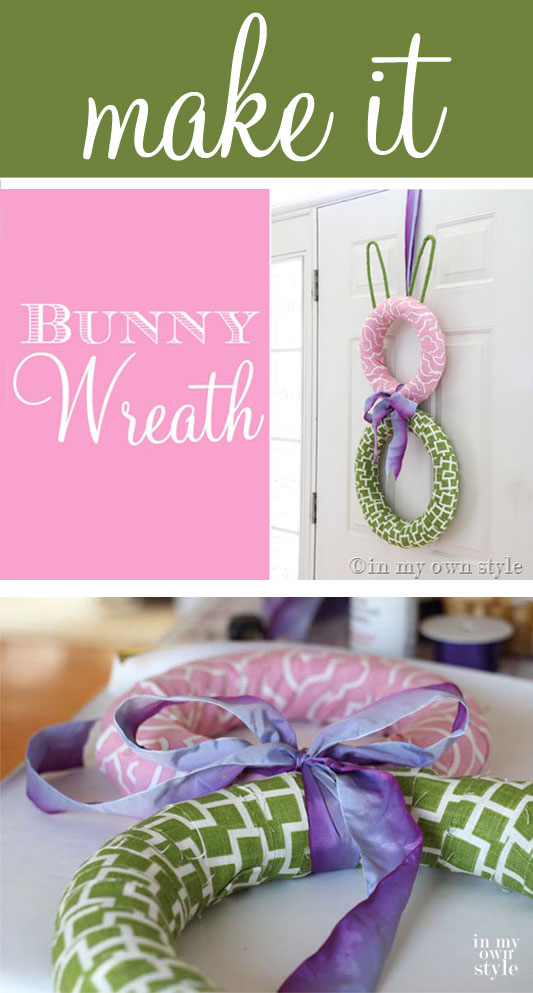 Spring decorating project. Easy to make spring or Easter wreath using two wreath forms and plastic hangers. | In My Own Style