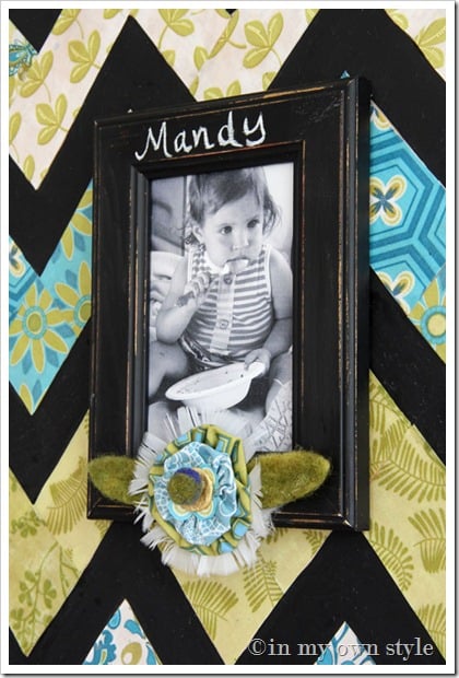 Chevron chalk board frame