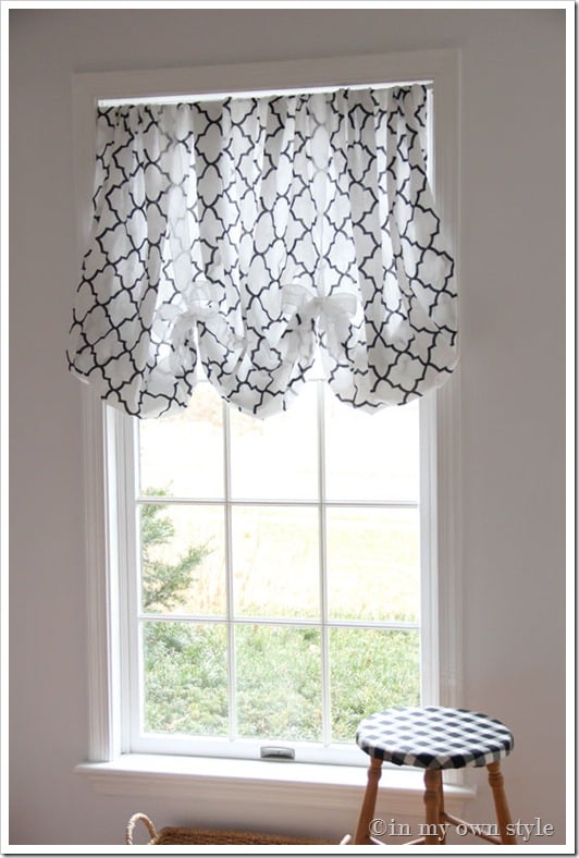 No Sew Window shade using a fitted sheet